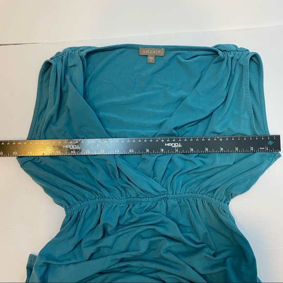 Lilla P Teal V Neck Dress Nursing - Picture 10 of 13